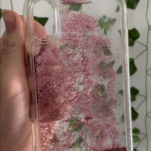Pink glitter iphone XR case.